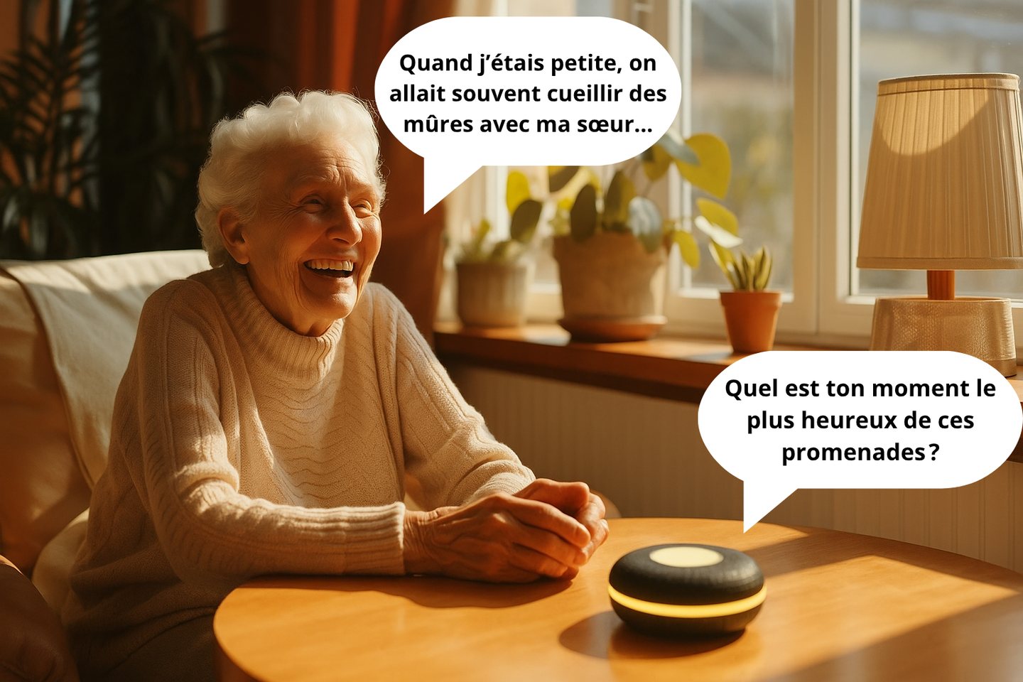 A grandmother shares her memories with the HER device